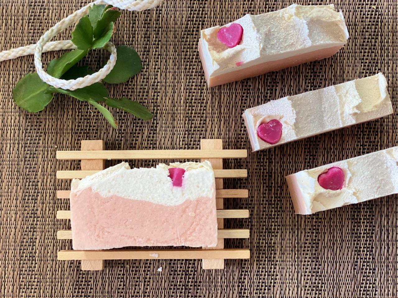 Natural Handmade Soap Tropical Hearts Soap (big Bars) , Artisan Soap