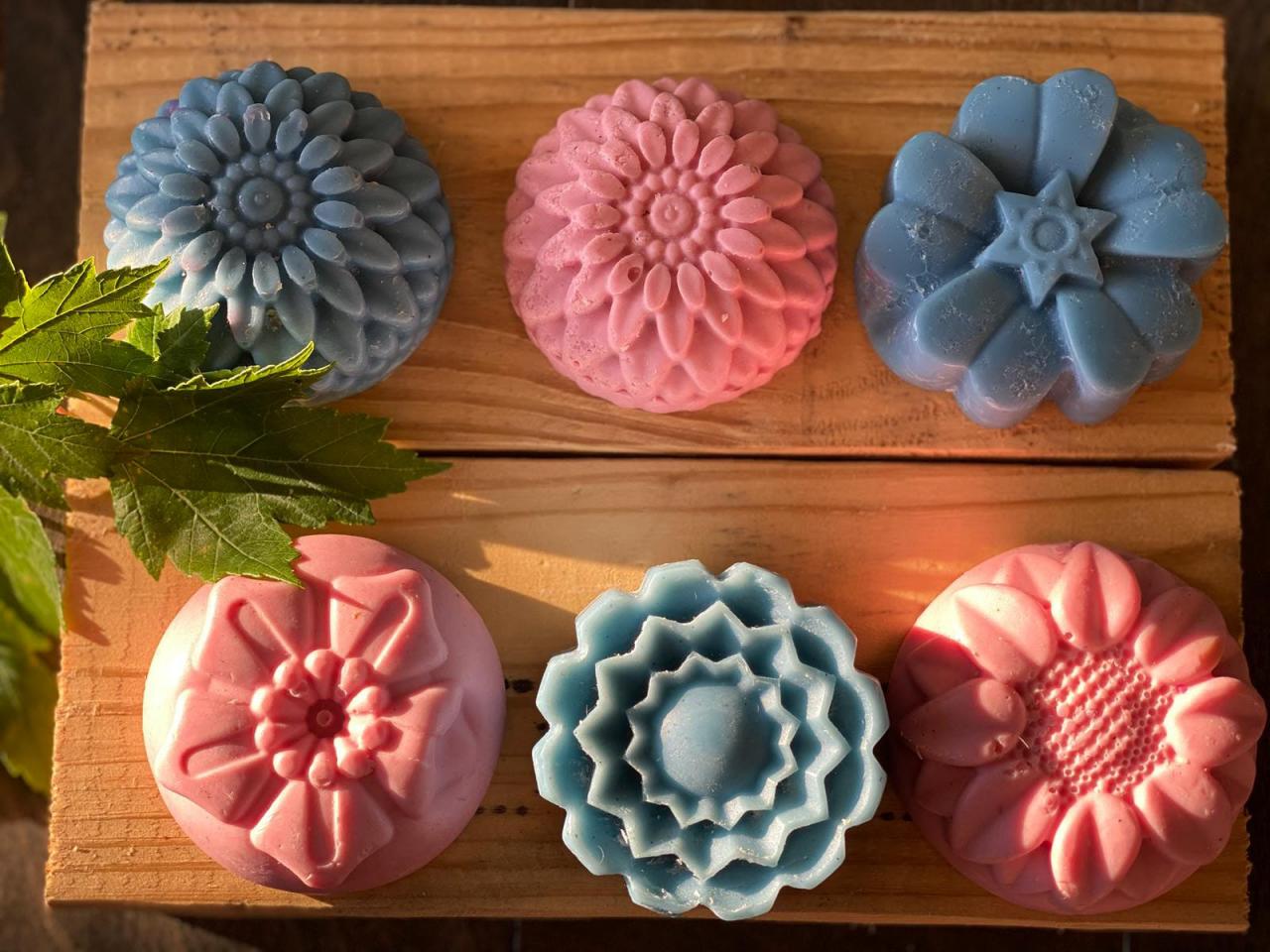 Beautiful handmade natural flower soap bar , Artisan soap