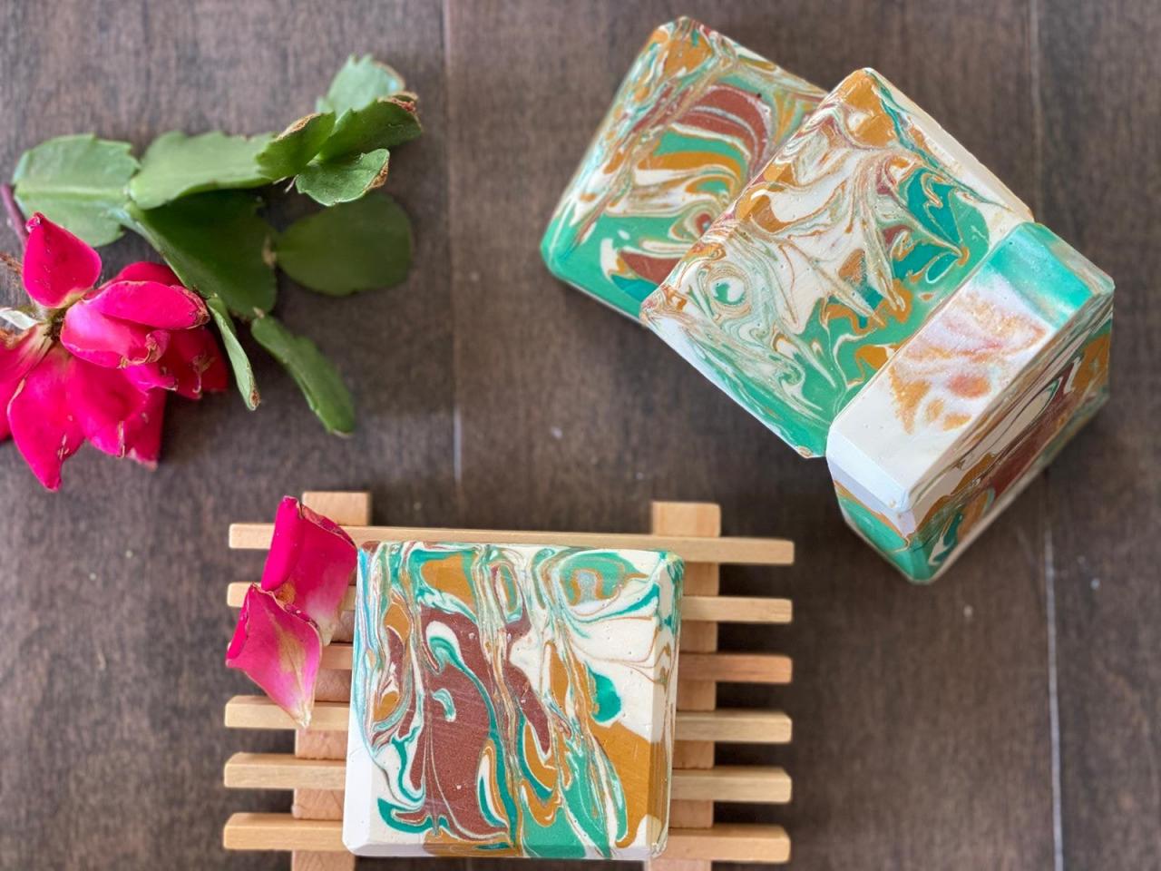 Natural Handmade Soap, Swirl Designed Oil soap bar, Artisan Soap