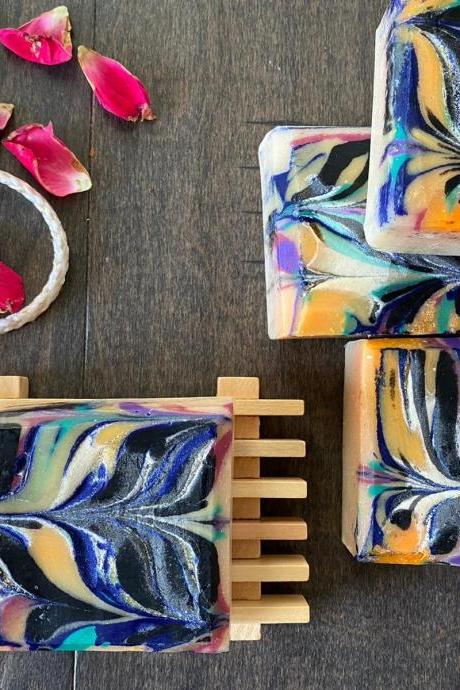 Colorful Handmade Natural Soap, Dragon Fire and Ice Soap Bar, Artisan Soap,