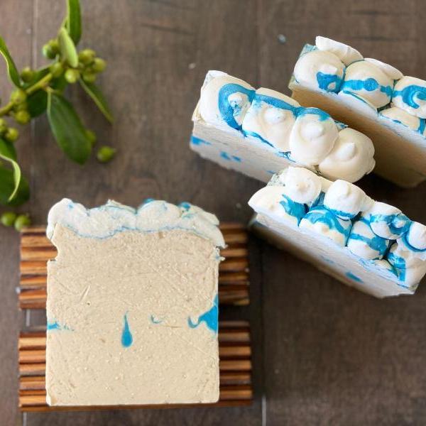 Handmade Natural Artisan Soap, Morning Sky with FROSTING Soap Bar !!!