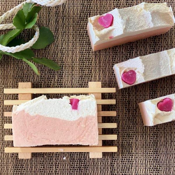 Natural Handmade Soap Tropical Hearts Soap (big bars) , Artisan Soap
